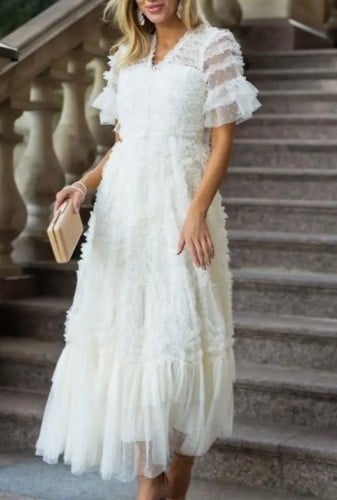 فستان ناعم طويل متوفر بعدة الوان