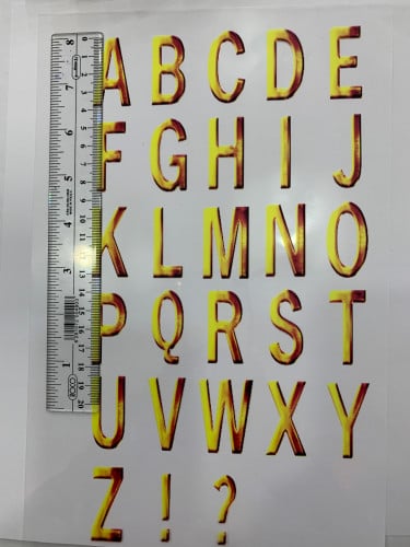 ورقه فلم شفاف ارقام انجليزي