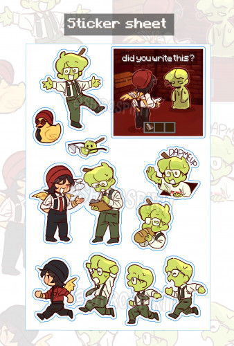 Sticker sheet big Q &slime boi