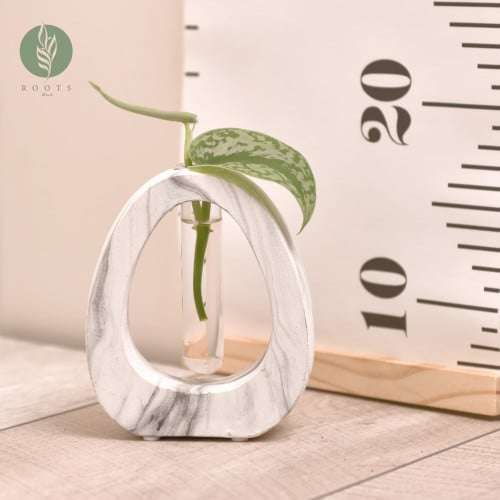 وعاء تجذير  سيراميك رخامي بيضاوي