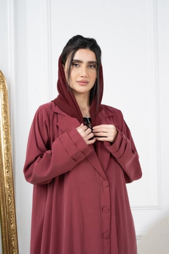 عباية جاكيت حرير مع لنن