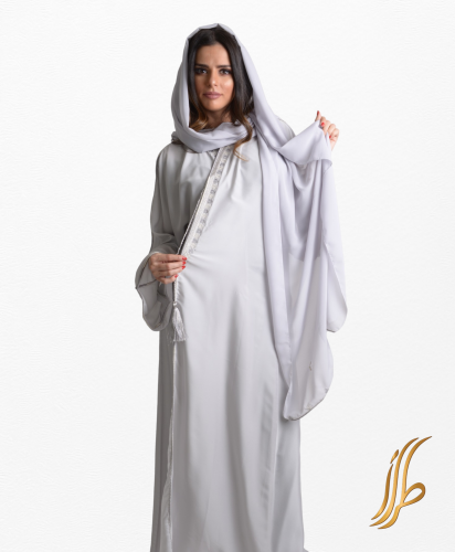 موضي بشت طراز رمادي نحيف / Moudi Tiraz Bisht Grey