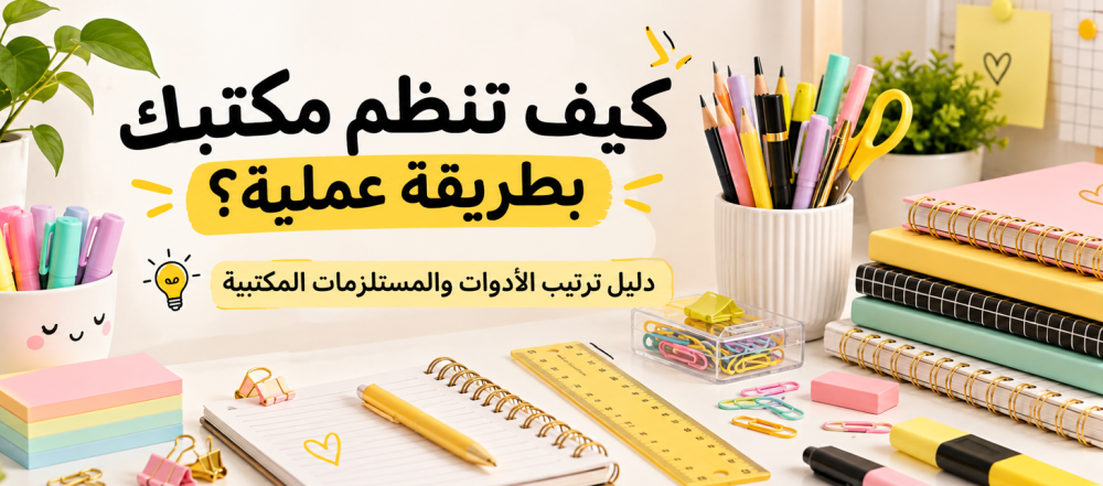كيف تنظم مكتبك بطريقة عملية؟ دليل ترتيب الأدوات والمستلزمات المكتبية