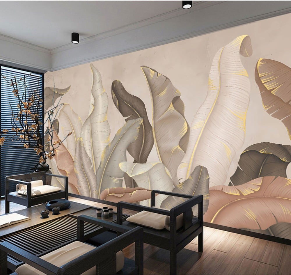 ورق جدران بتصميم الأوراق العتيقة TT2402-9635