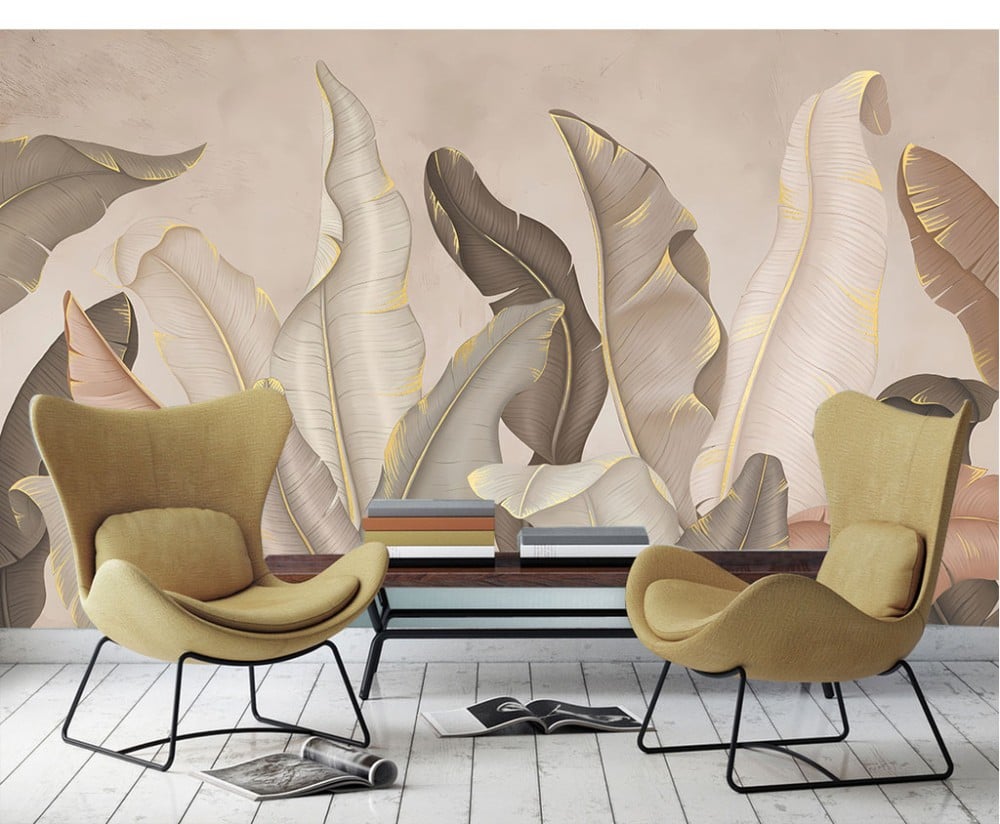 ورق جدران بتصميم الأوراق العتيقة TT2402-9635