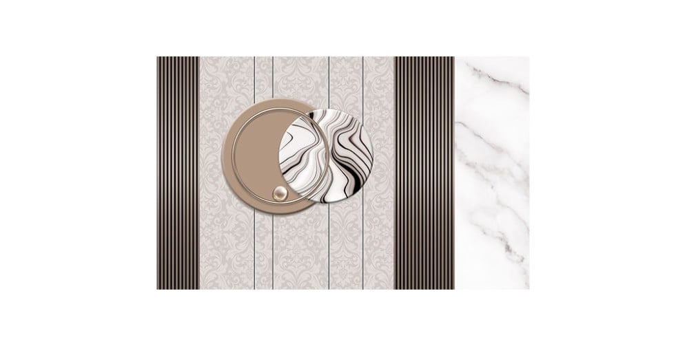 ورق جدران بتصميم الرخام  والخشب GWM370027