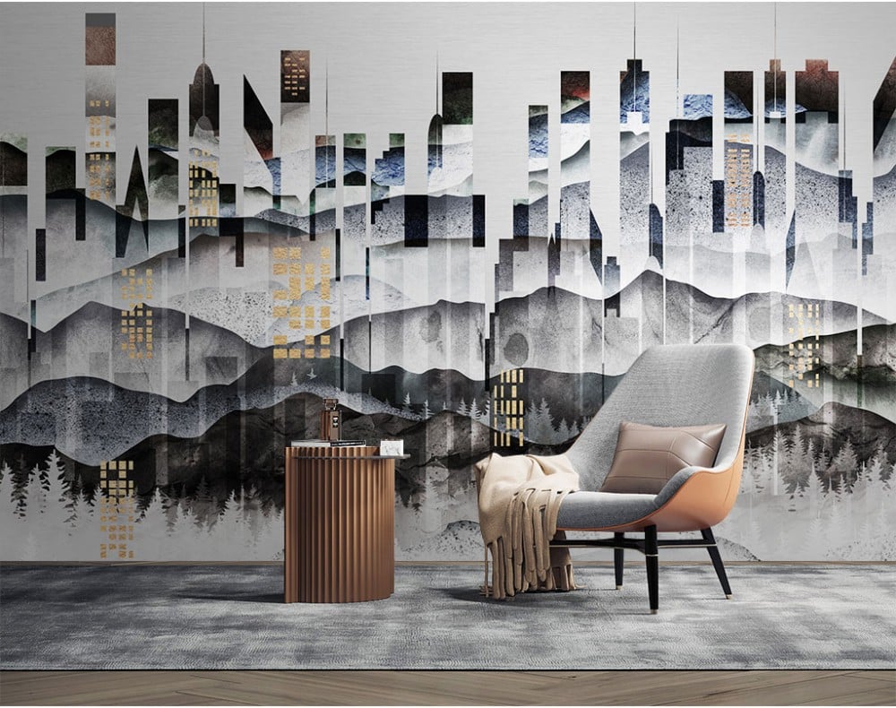 ورق جدران بتصميم  فاخر بالحبر المعماري  TT2403-37747