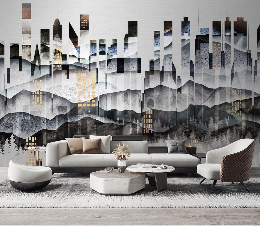 ورق جدران بتصميم  فاخر بالحبر المعماري  TT2403-37747