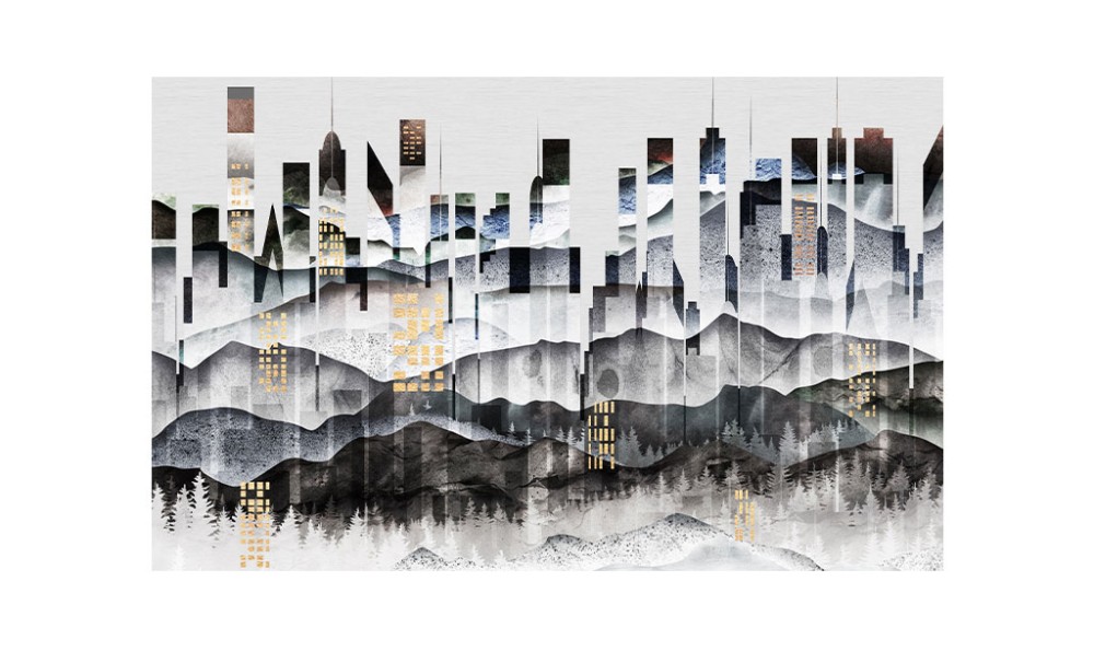 ورق جدران بتصميم  فاخر بالحبر المعماري  TT2403-37747