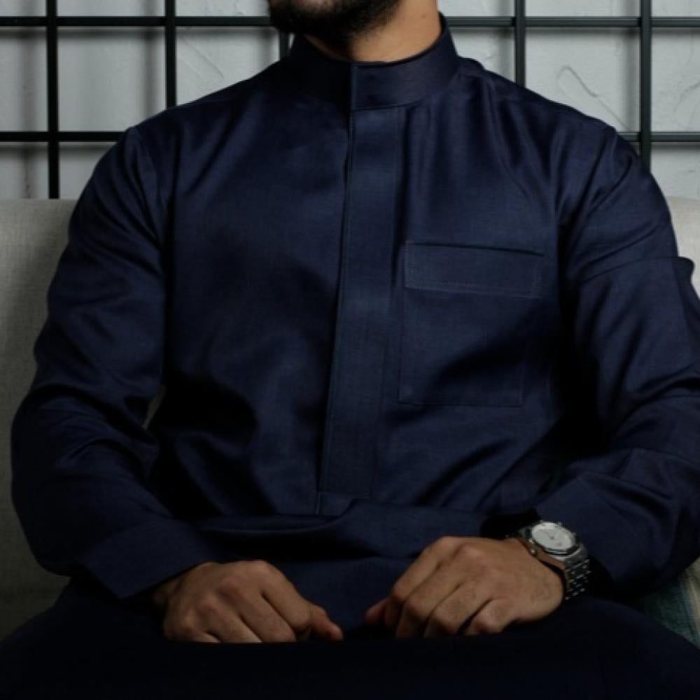 قماش سميراميس الفاخر كحلي للثوب الرجالي الأنيق