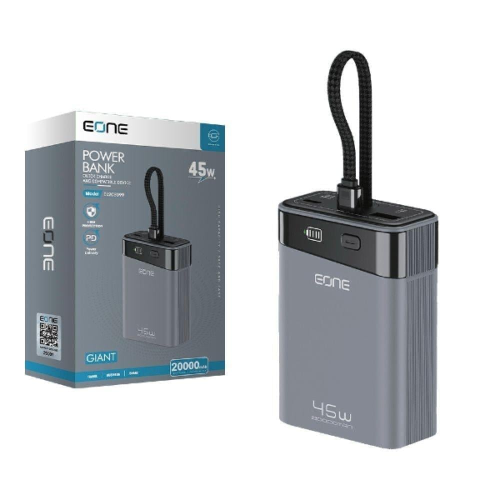 باور بنك (Power Bank) من العلامة التجارية "E one" بسعة mAh 20000 وقوة 45W.