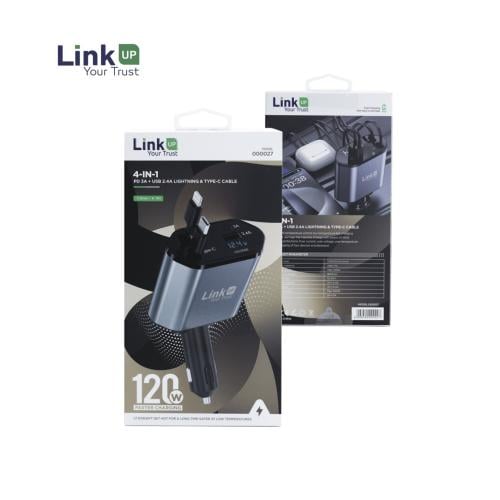 LinkUP PowerMax 4-in-1 - شاحن سيارة متعدد المنافذ...