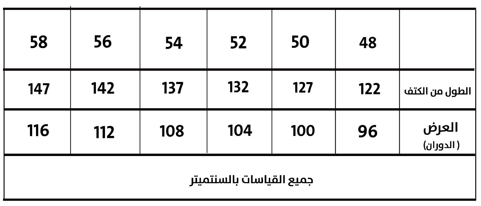 جدول مقاس مريول ثانوي