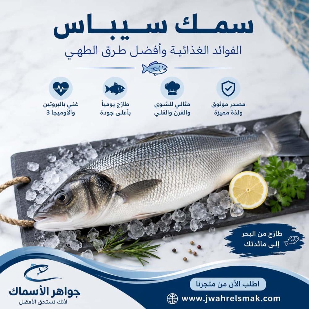 سمك سيباس طازج | فوائده وأفضل طرق الطهي | جواهر الأسماك