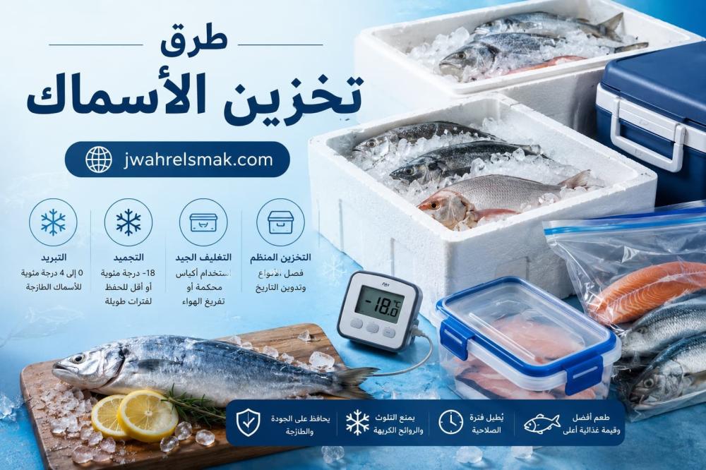 طرق تخزين الأسماك الصحيحة للحفاظ على الطزاجة والجودة