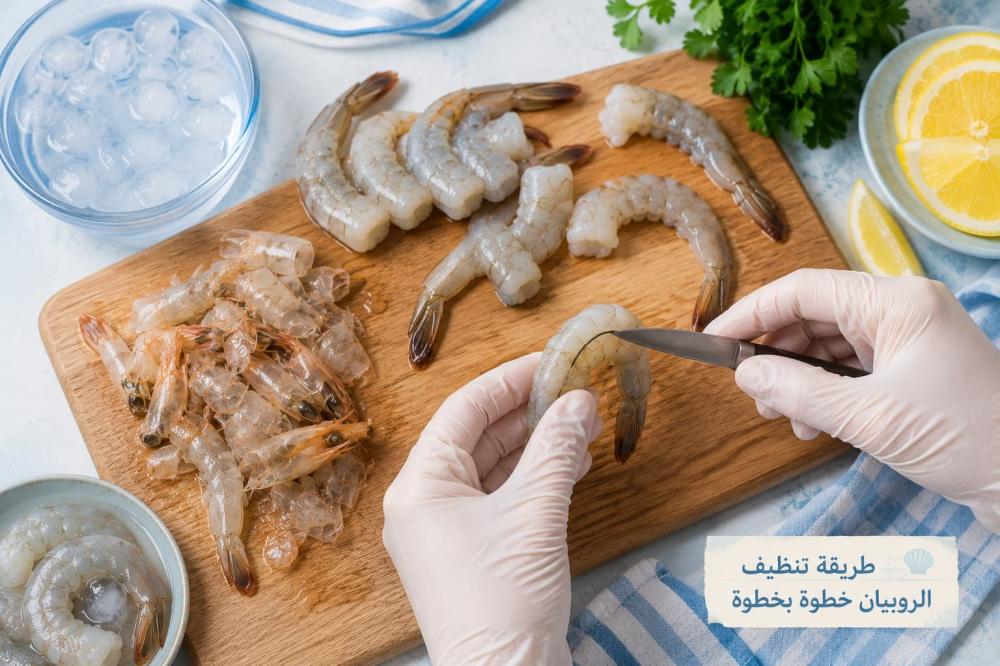 طريقة تنظيف الروبيان الصحيحة خطوة بخطوة - جواهر الاسماك