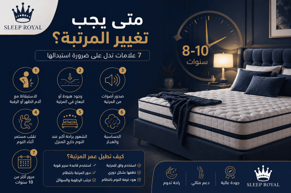 متى يجب تغيير المرتبة؟ 7 علامات تدل على ضرورة استبدالها | Sleep Royal