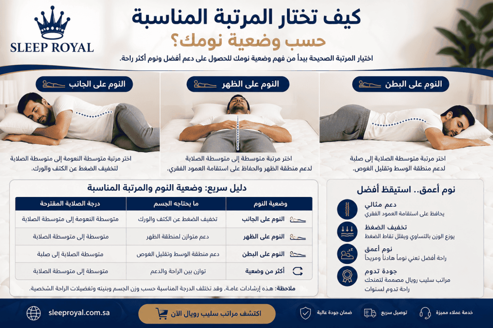 كيف تختار المرتبة حسب وضعية نومك؟ دليل عملي للنوم المريح