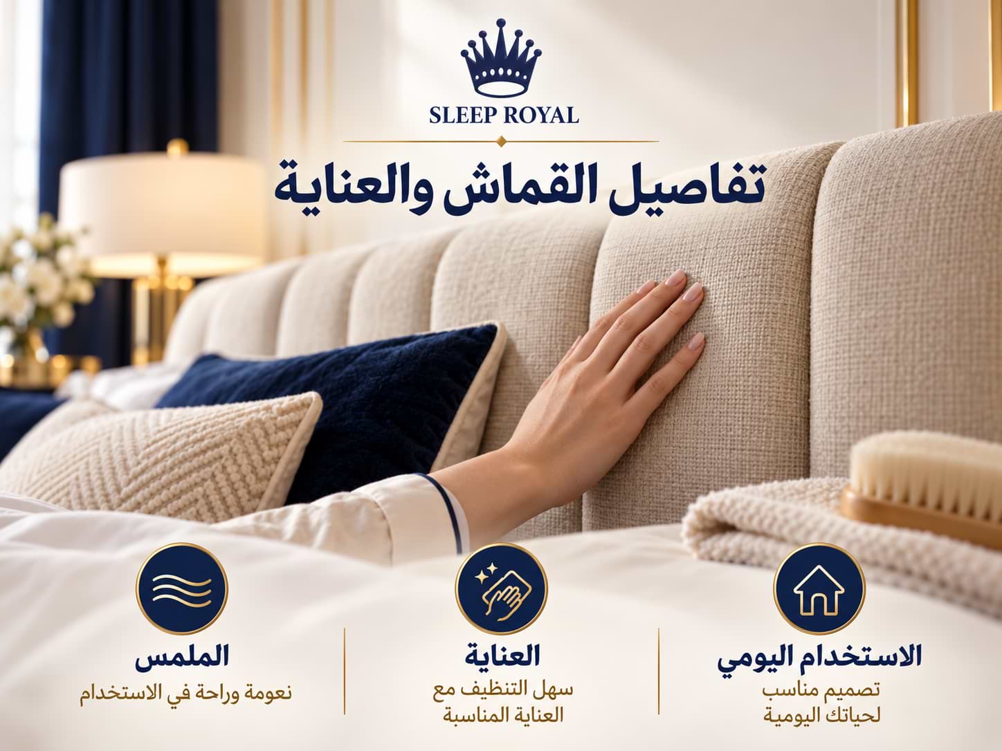 اختيار خامة وقماش السرير والهيدبورد