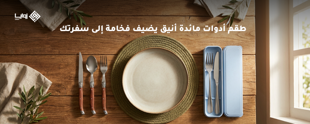 طقم أدوات مائدة أنيق يضيف فخامة إلى سفرتك