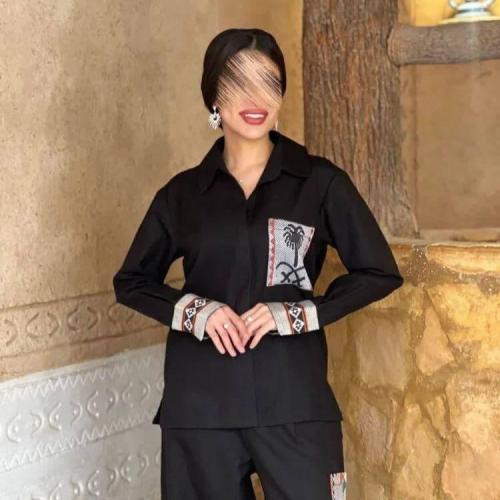قميص يوم التأسيس لون أسود-متجر فرح