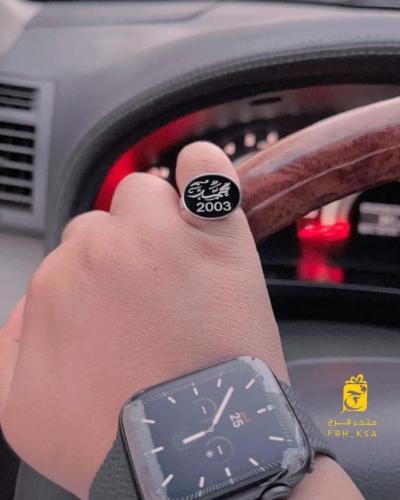 خاتم فضة عيار925رجالي بالاسم-متجر فرح
