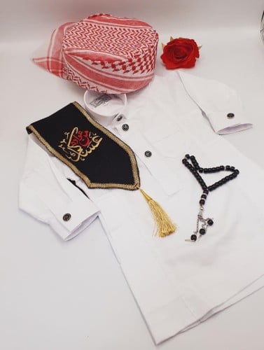 ثياب العيد ولادي مع وشاح أسود