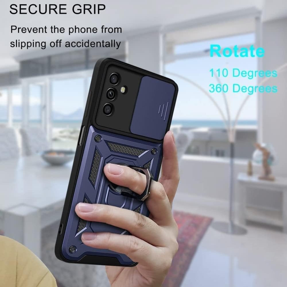 غطاء جوال مدرع مع حلقة مغناطيسية و غطاء كاميرا لهاتف سامسونج ايه 24  /  سامسونج ايه 25- Samsung Galaxy A24 / Samsung Galaxy A25