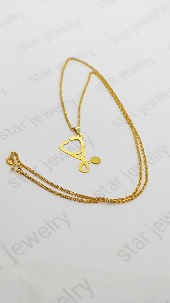 Necklace with pendant 18 inches 18k