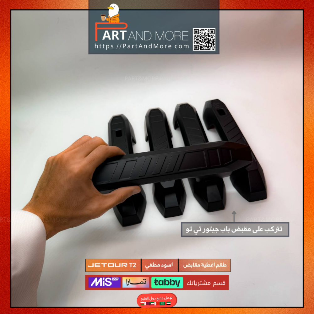 غطاء مقابض اسود مطفي جيتور T2