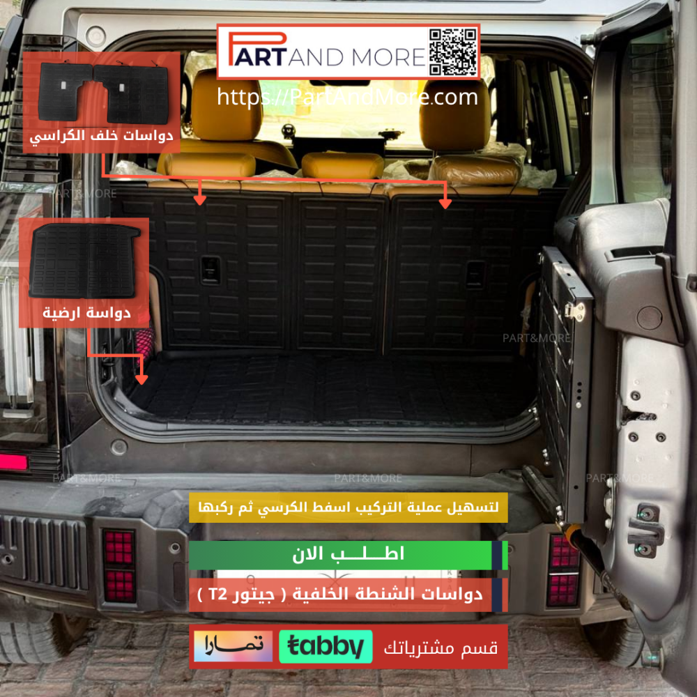 طقم دواسات الشنطة الخلفية - جيتور T2