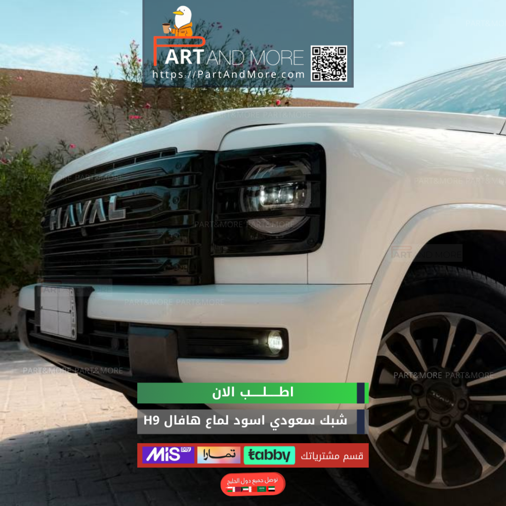 شبك حشرات سعودي - هافال H9 مزود بشبك مانع حشرات - اسود لماع