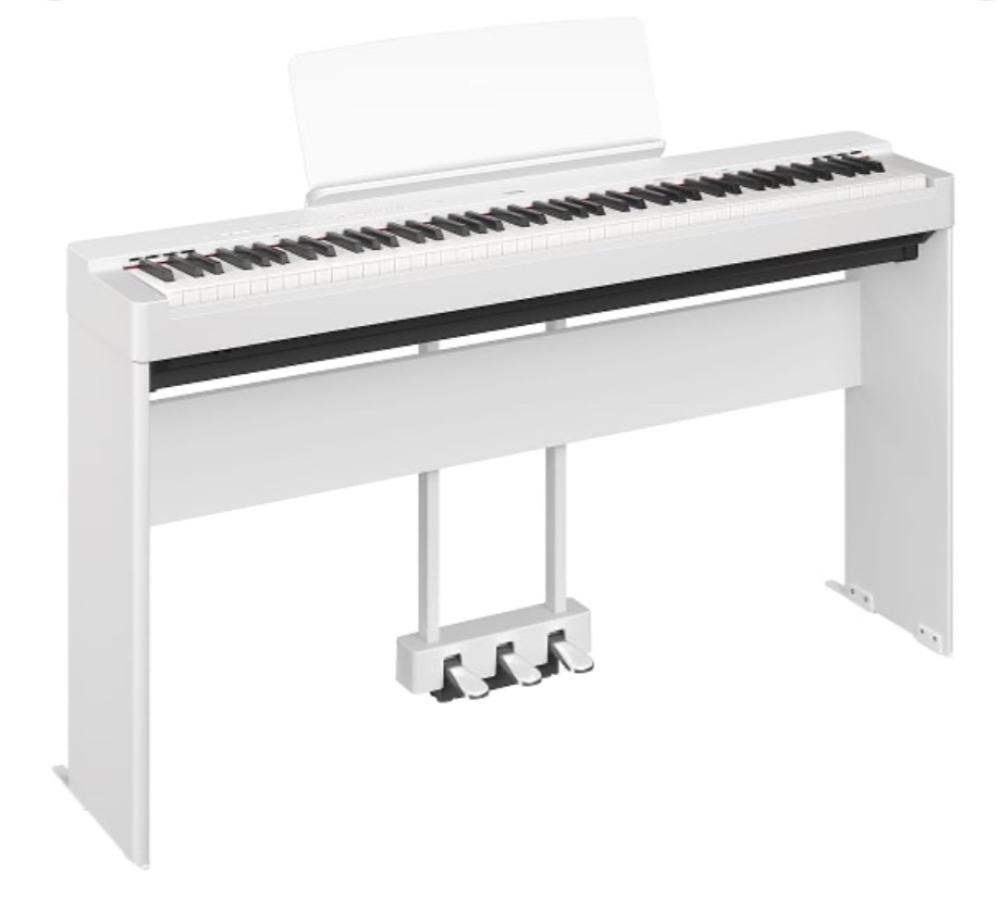 بيانو رقمي ياماها P225WH بوزن مفاتيح كامل - أبيض