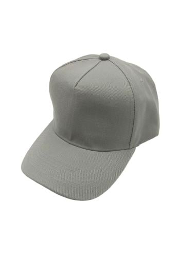 كاب سادة رمادي فاتح مقوس ل الطباعه و التطريز والزي الموحد بحديدة من الخلف