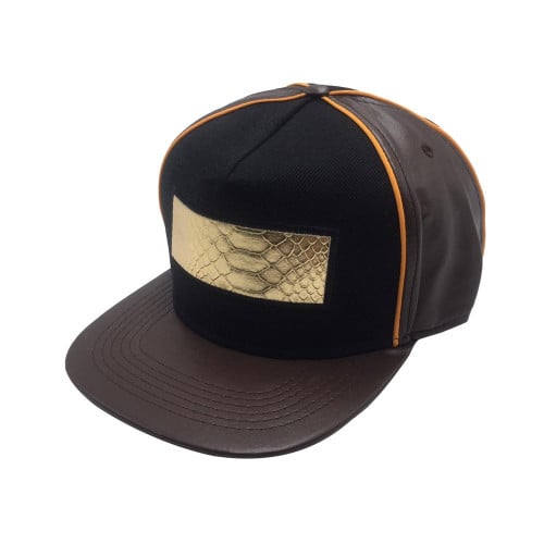 كاب اسود مسطح تدخيلة جلد