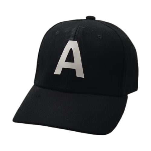 كاب حرف A أسود مقوس