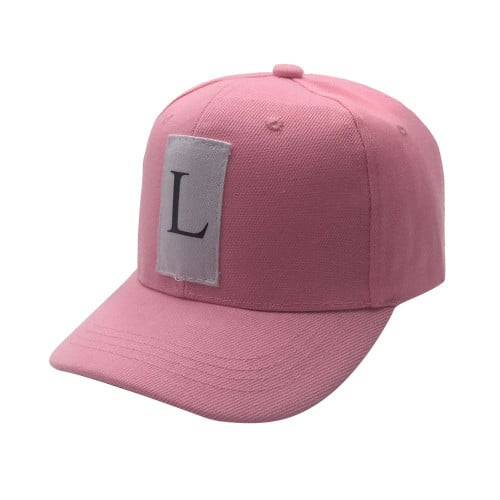 كاب حرف L وردي (بمبي ) مقوس