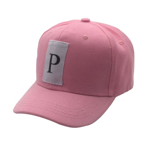 كاب حرف P وردي (بمبي ) مقوس