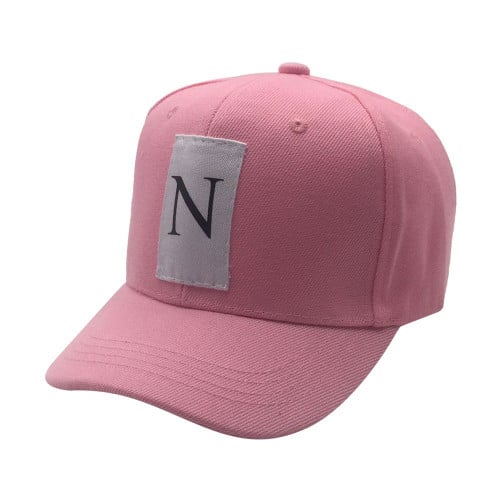 كاب حرف N وردي (بمبي ) مقوس