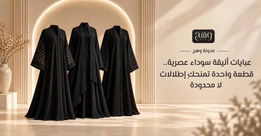 عبايات أنيقة سوداء عصرية.. قطعة واحدة تمنحكِ إطلالات لا محدودة