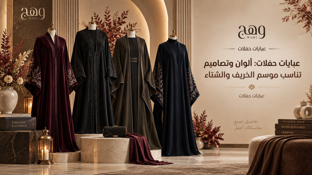 عبايات حفلات: ألوان وتصاميم تناسب موسم الخريف والشتاء
