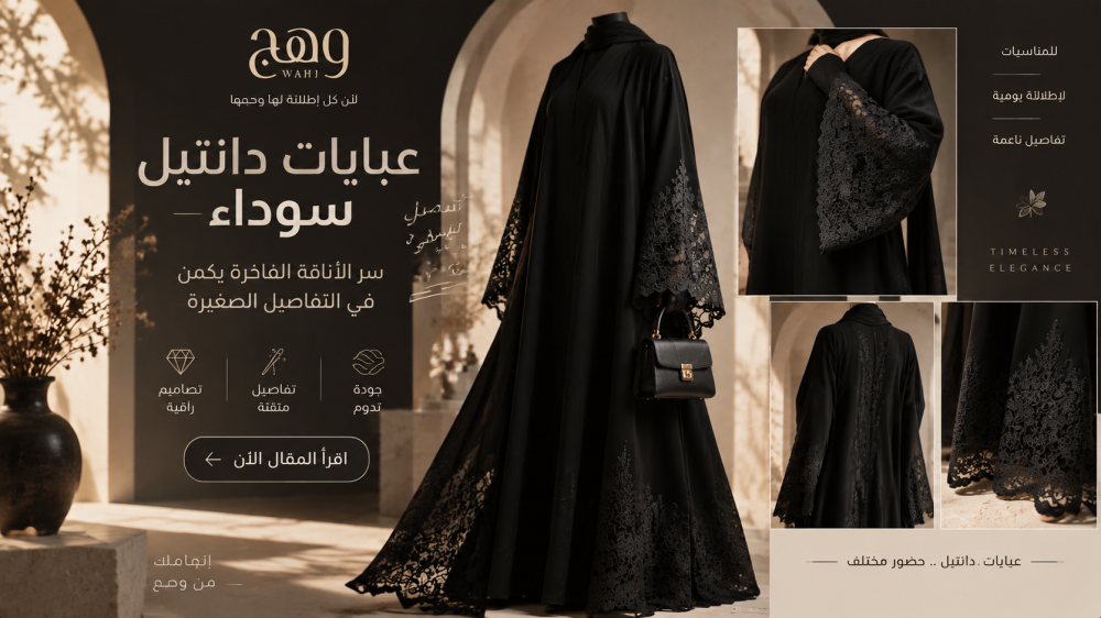 عبايات دانتيل سوداء