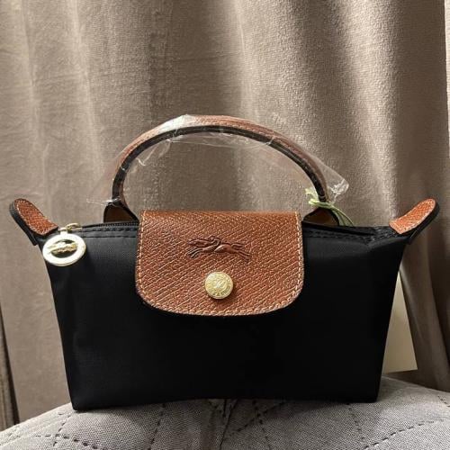 Longchamp XS - اسود مع ستراب