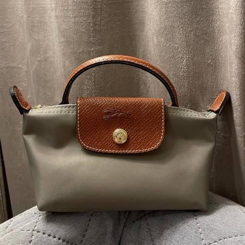 Longchamp XS - رمادي مع ستراب