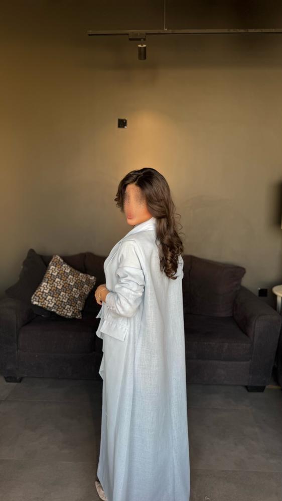 بليزر قماش لينن بيبي بلو