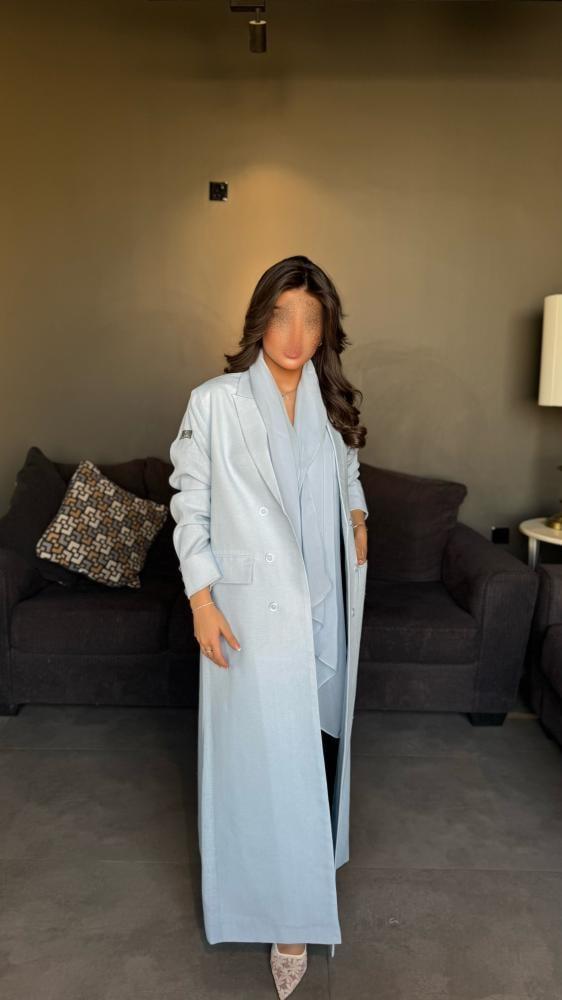 بليزر قماش لينن بيبي بلو