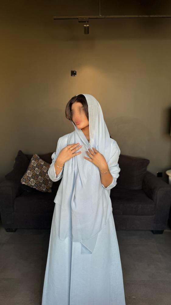 بليزر قماش لينن بيبي بلو