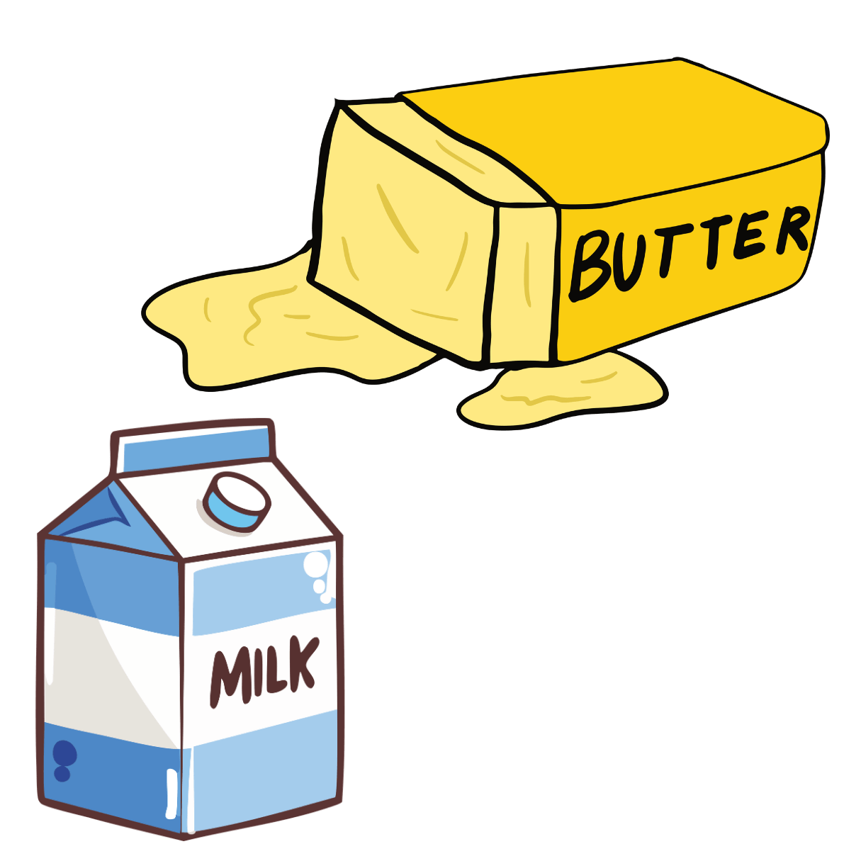 الحليب والزبدة