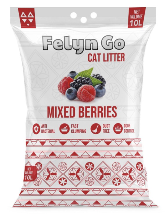 فلاين قو رمل بنتونيت عالي التكتل للقطط رائحة التوت والفراوله