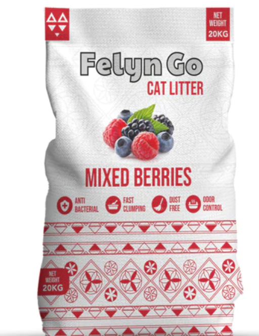 فلاين قو رمل بنتونيت عالي التكتل للقطط رائحة التوت والفراوله